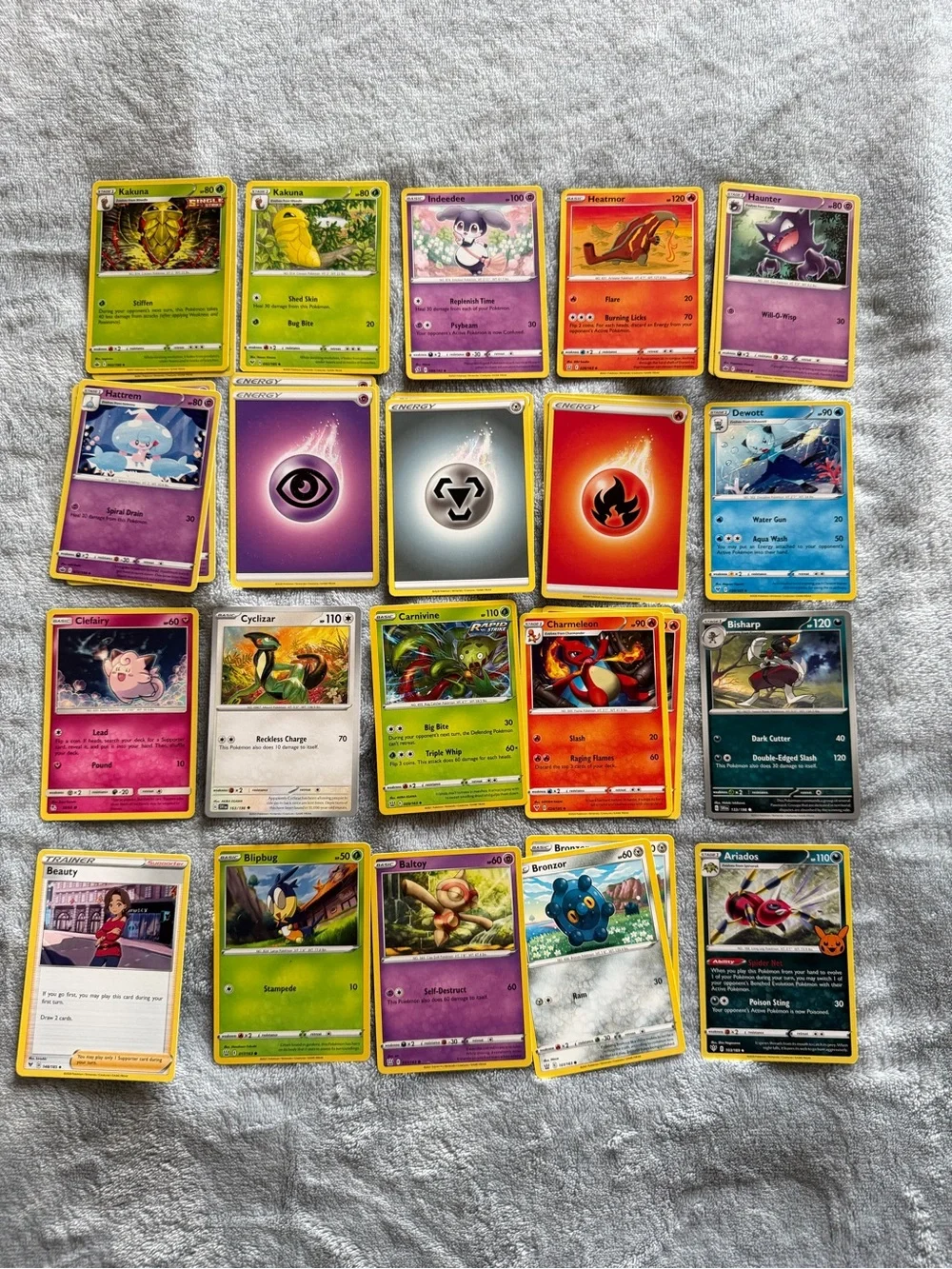 Pokemon TCG Lot 113 Cards Mixed Sets Commons Uncommons Trainers Energy
